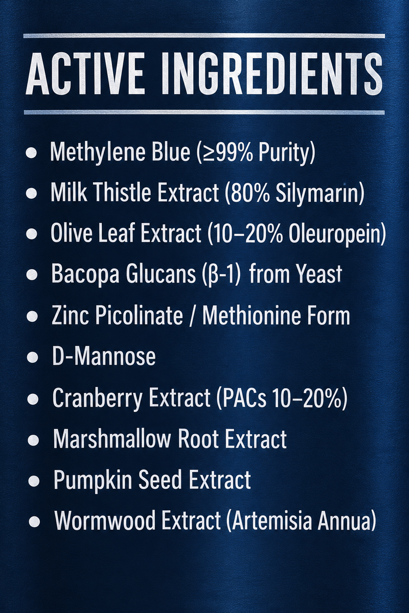 InnerPaw active ingredients panel with standardized amounts